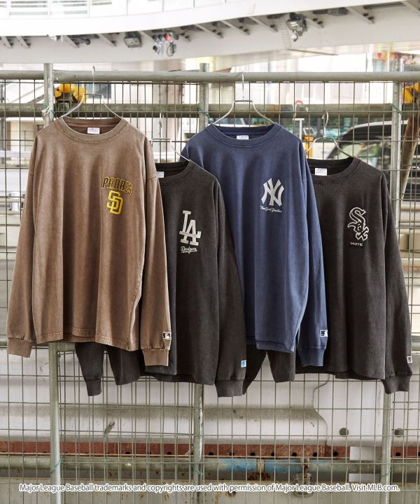 日本MLB 美式復古刷舊寬鬆衛衣 道奇/洋基/教士/白襪 Kueindyis,KNS日本選物,MLB,道奇,洋基,道奇,教士,帽踢,白襪