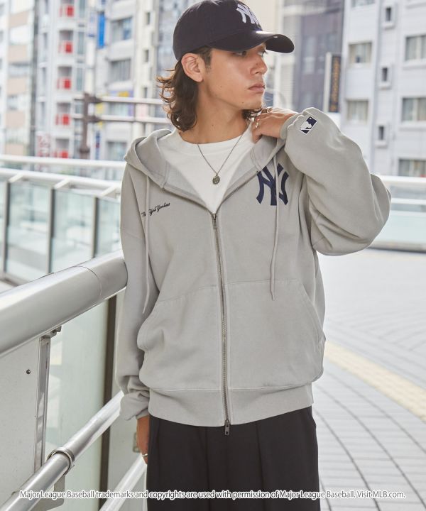 日本限定 MLB 美式復古刷舊連帽夾克 道奇/洋基/教士 Kueindyis,KNS日本選物,MLB,道奇,洋基,道奇,教士,帽踢