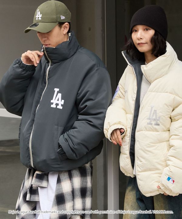 日本限定 MLB 雙面穿立領厚夾克 道奇/洋基/教士 Kueindyis,KNS日本選物,MLB,道奇,洋基,道奇,教士,帽踢