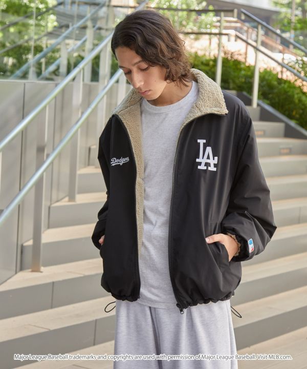 日本限定 MLB 雙面穿尼龍x羊羔絨夾克 道奇/洋基/教士 Kueindyis,KNS日本選物,MLB,道奇,洋基,道奇,教士,帽踢,夾克,外套