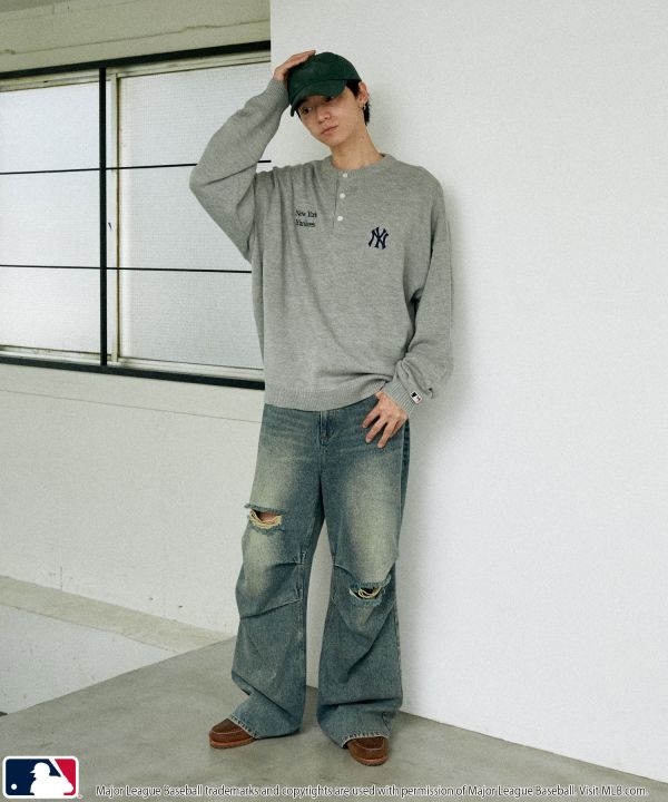 日本MLB 亨利領針織衫 道奇/洋基/教士 Kueindyis,KNS日本選物,MLB,道奇,洋基,道奇,教士,帽踢