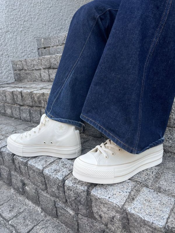 Converse All Star Ⓡ LIFTED HI 奶油白厚底高筒帆布鞋 Kueindyis,KNS日本選物,Converse Japan,Converse, Converse All Star ®,Converse ALL STAR Ⓡ LIFTED HI,日本代購