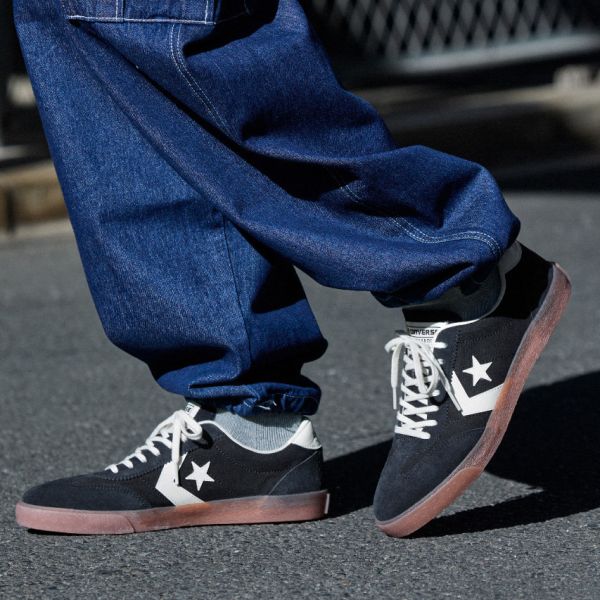 Converse ROADCLASSIC 麂皮帆布拼接德訓鞋 粉藍/黑 Kueindyis,KNS日本選物,Converse Japan,Converse ROADCLASSIC SK OX,滑板鞋,日本球鞋代購