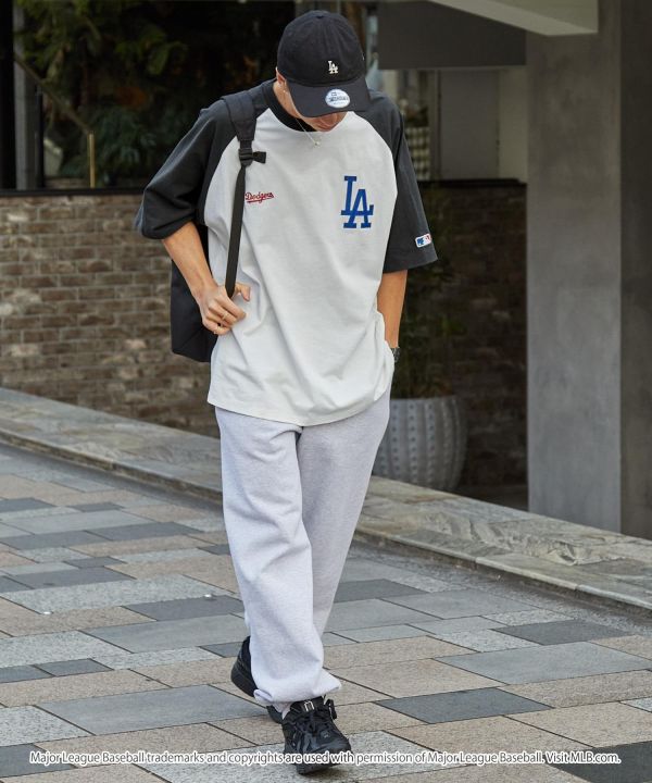 日本MLB 緞面刺繡寬鬆純棉短T 道奇/洋基/教士 Kueindyis,KNS日本選物,MLB,道奇,洋基,道奇,教士,帽踢