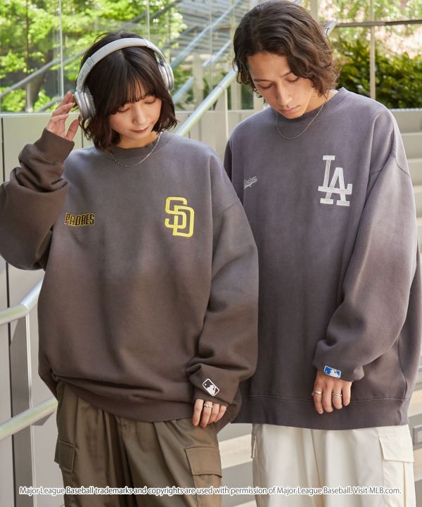 日本限定 MLB 復古漸層內刷毛衛衣 道奇/洋基/教士 Kueindyis,KNS日本選物,MLB,道奇,洋基,道奇,教士,帽踢