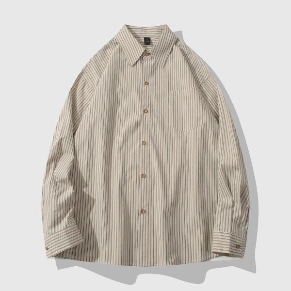 日系復古條紋長袖襯衫 長袖襯衫
經典顏色
四季襯衫
春夏襯衫