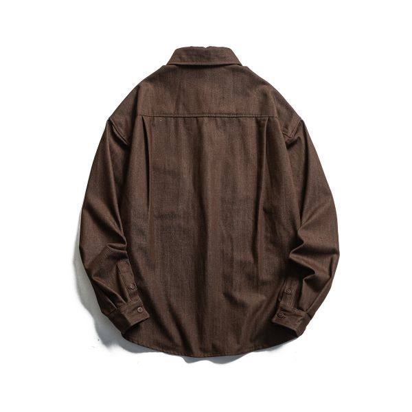 【預購】特選混紡丹寧風長袖襯衫 長袖襯衫,四季襯衫.春季襯衫,丹寧襯衫