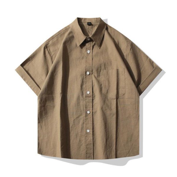 【預購】夏季亞麻質感純色短袖襯衫 短袖襯衫
經典顏色
春夏襯衫
假兩件式