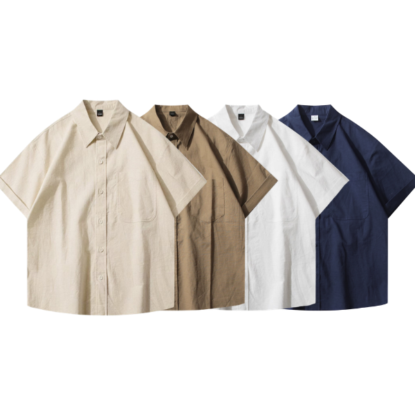 【預購】夏季亞麻質感純色短袖襯衫 短袖襯衫
經典顏色
春夏襯衫
假兩件式
