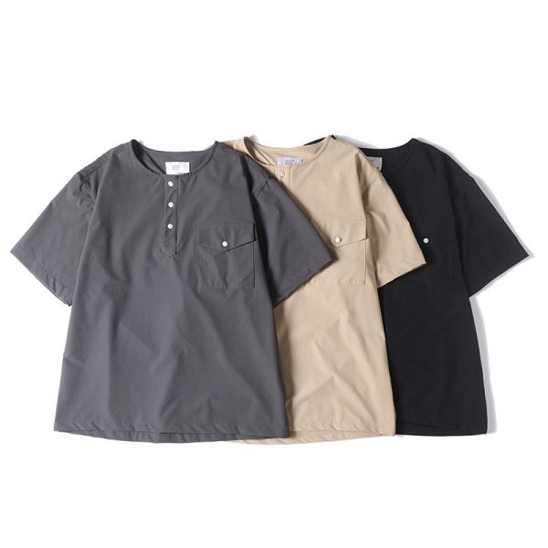【預購】休閒圓領短袖襯衫 短袖襯衫,日系襯衫,夏季