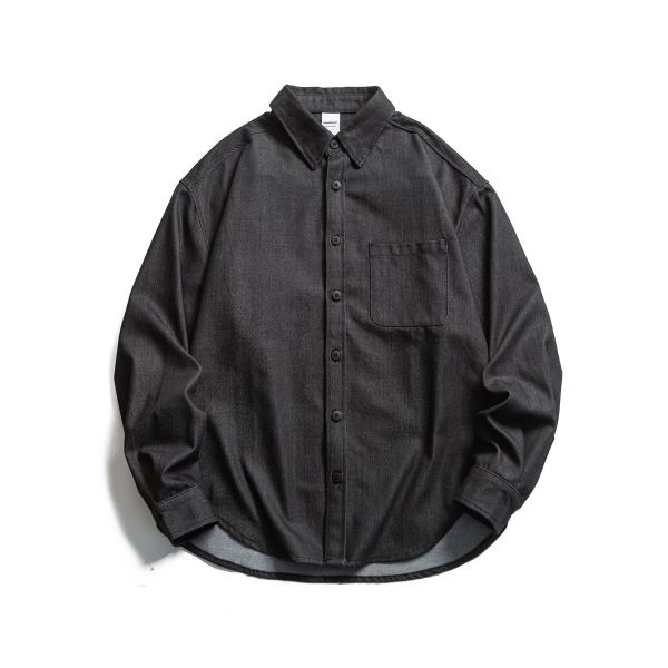 【預購】特選混紡丹寧風長袖襯衫 長袖襯衫,四季襯衫.春季襯衫,丹寧襯衫