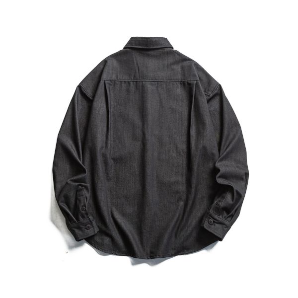 【預購】特選混紡丹寧風長袖襯衫 長袖襯衫,四季襯衫.春季襯衫,丹寧襯衫