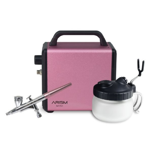 【母親節限定】ARISM Mini Kit (櫻花粉) 空氣壓縮機,壓縮機,初學者 空壓機,初階 壓縮機,無油式空壓機,迷你 空壓機,CP值高 空壓機,推薦 空壓機噴筆 組合,超值空壓機組合, Iwata, Wave, Gunze, Harder, 漢莎, 仙盈, Sparmax,漢弓, 模型, 公仔, 玩具,ARISM MINI