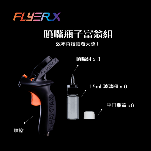 FlyerX 噴槍 小型空壓機, 空壓機, 空氣壓縮機, Sparmax, Iwata, Wave, Gunze, Harder, 漢莎, 仙盈, 噴筆, 噴槍, 壓縮機, 空壓機, 噴筆藝術, 無油式, 模型, 公仔, 玩具,MAX-3,0.3mm