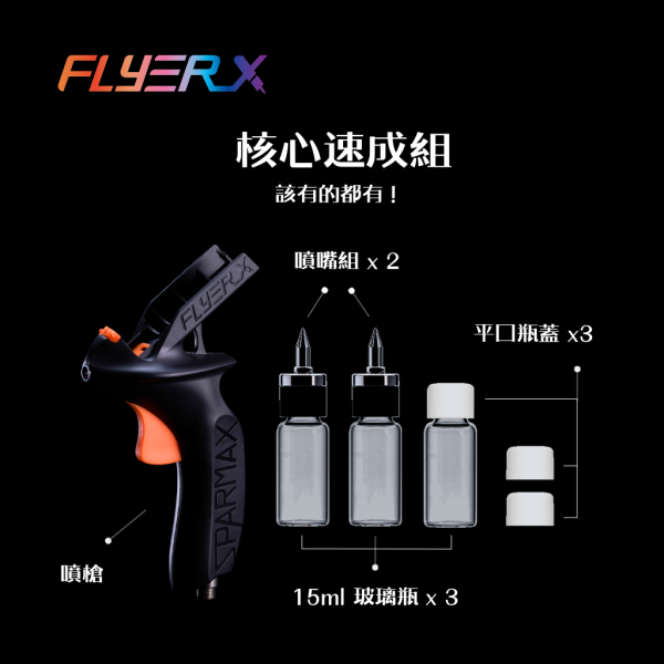 FlyerX 噴槍 小型空壓機, 空壓機, 空氣壓縮機, Sparmax, Iwata, Wave, Gunze, Harder, 漢莎, 仙盈, 噴筆, 噴槍, 壓縮機, 空壓機, 噴筆藝術, 無油式, 模型, 公仔, 玩具,MAX-3,0.3mm
