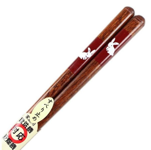 孩童用天然木兔子木筷 21cm 
