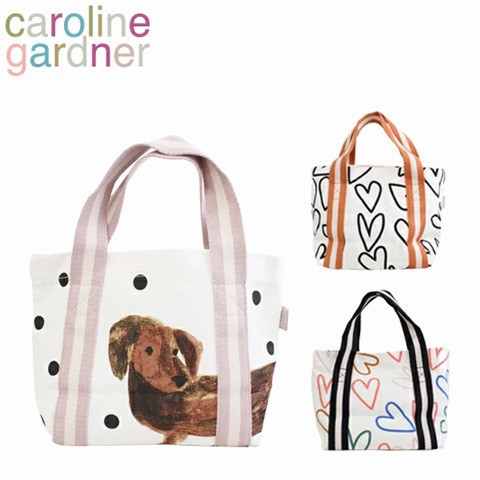 Caroline gardner手繪臘腸狗帆布手提包 