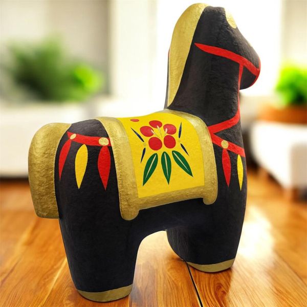 日式馬年干支午和紙擺設(黑) 