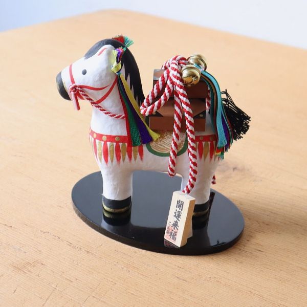 招福犬張子 金千兩五馬年鈴鐺和紙擺設 