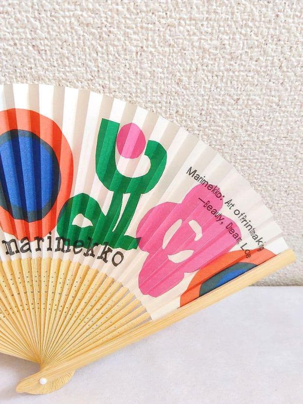 Marimekko 展覽限定印花竹製折扇 