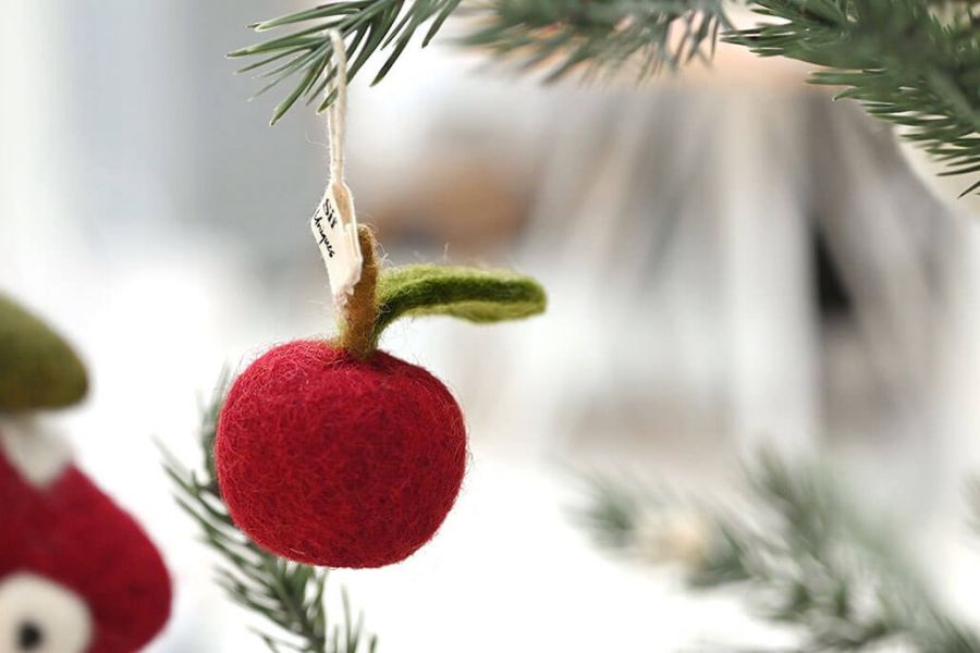 EnGry&Sif手工羊毛氈紅蘋果吊飾 
