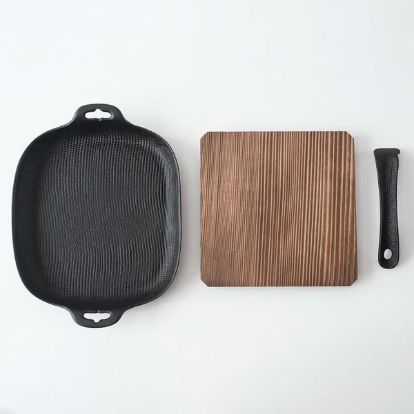 南部鐵器 木屋 方形鐵盤附木蓋 