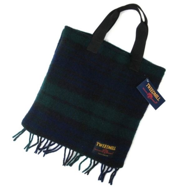 TWEED MILL 羊羔毛手提袋 
