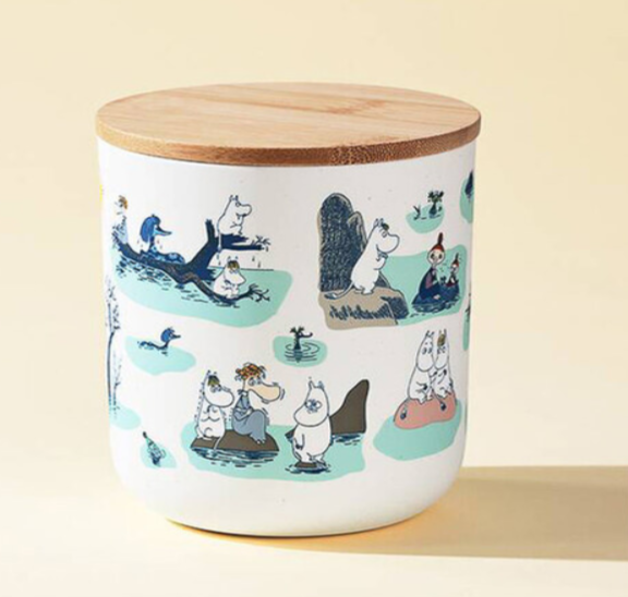 Moomin 木蓋竹纖維收納罐附餅乾 