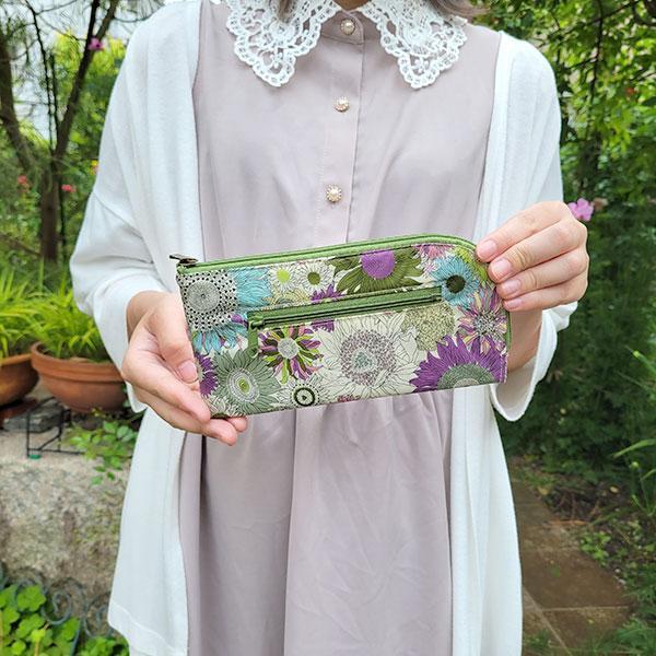 Liberty 滿版花朵L型圓角防水長型收納包 