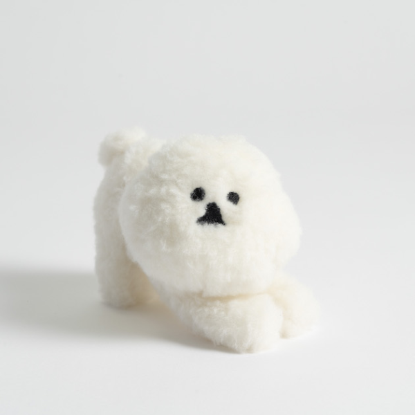 mambo & bb 比熊犬趴著毛絨玩偶吊飾 