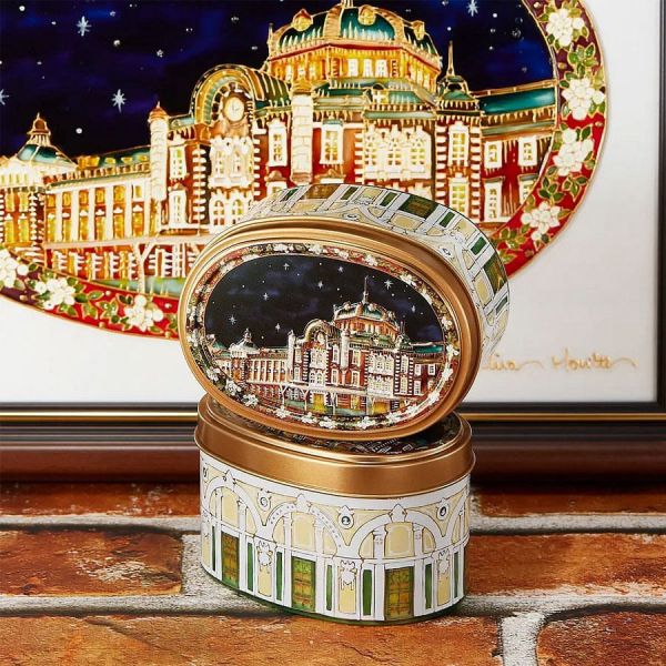 **預購** 青山 東京車站栗子無麩質餅乾彩繪鐵罐 