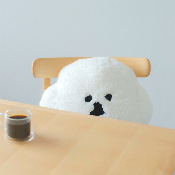 mambo & bb 比熊犬大臉毛絨抱枕 