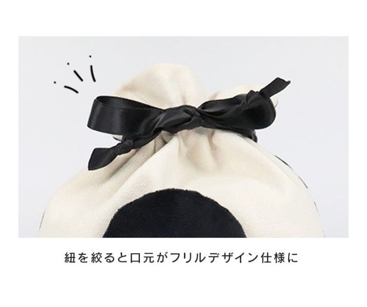 Suica 企鵝背面格紋束口袋 