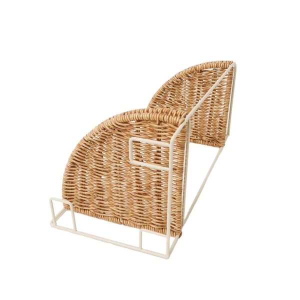 UTILE藤編雙層轉角置物架 