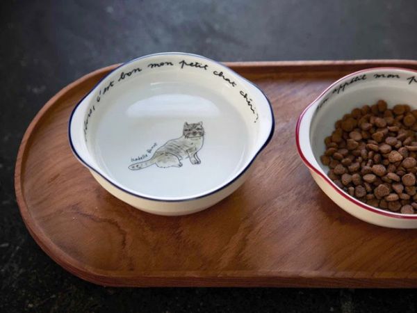 isabelle boinot × orneko貓咪陶瓷手柄深型圓碗 