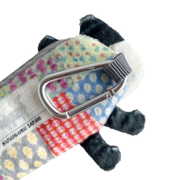 kusuguru 刺繡貓咪拼布立體登山扣收納包吊飾 