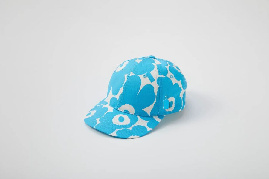 Blue Bottle藍瓶x Marimekko 滿版罌粟花藍鴨舌帽附別針 