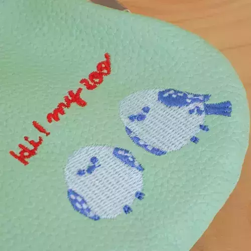 Hi!MYZoo 刺繡皮革口金包 
