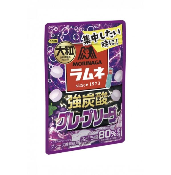 森永 大粒強碳酸彈珠汽水糖(葡萄汽水) 