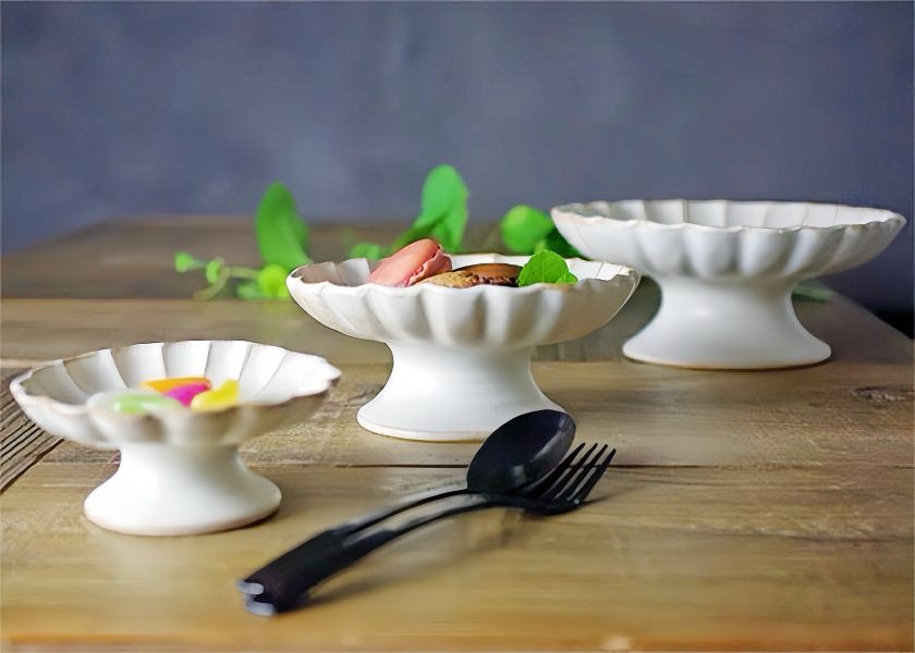 Kinari 復古霧面陶瓷水果盤L(白) 