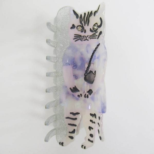 socks appeal X Nathalie Lete 貓咪洋裝銀蔥鯊魚夾 