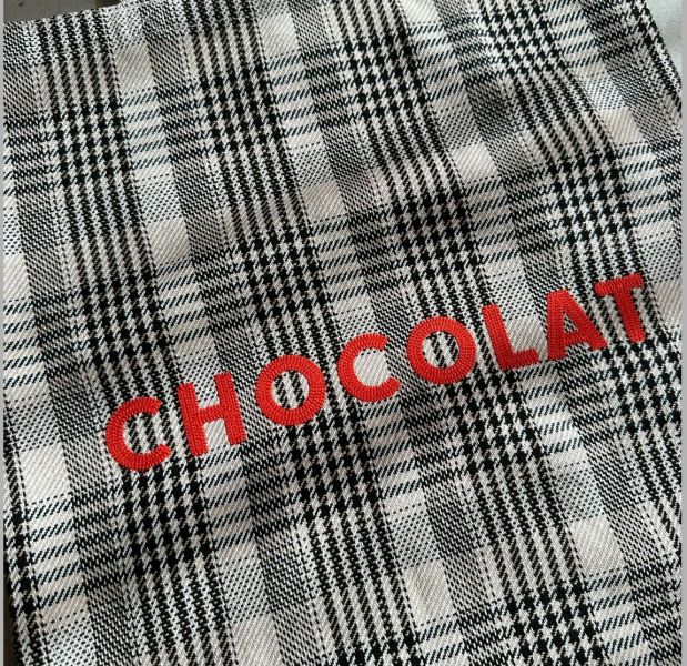 Heming's 字母編織刺繡格紋手提袋 