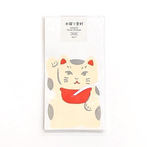 羅工房 京都手工招財貓信封袋三入 