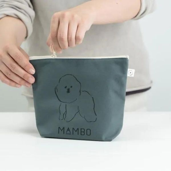 mambo & bb 比熊犬舟型綿布收納包 
