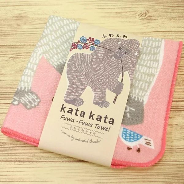 kata kata動物無捻紗手帕 