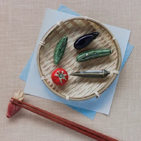 美濃燒蔬果筷架 