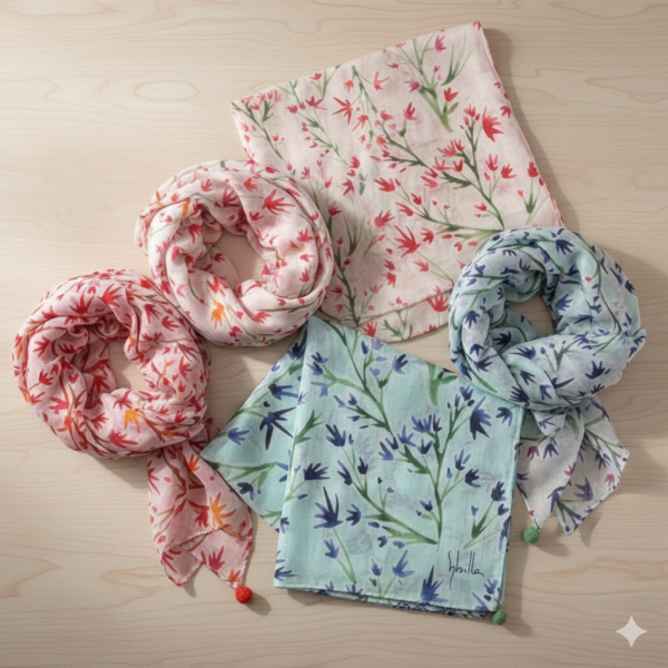 Sybilla 印花純棉手帕 