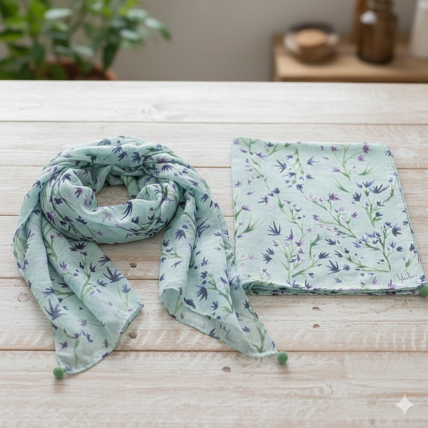 Sybilla 印花純棉手帕 