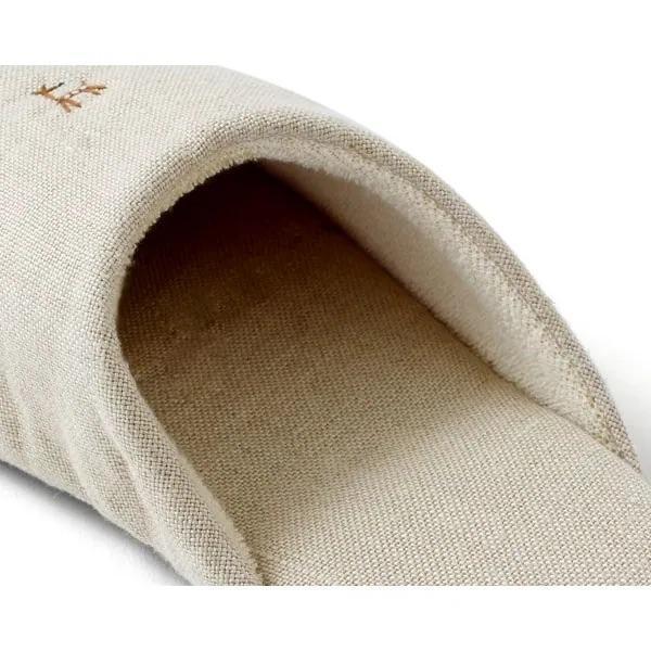 中川政七 小鹿刺繡綿麻室內拖鞋 