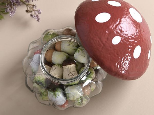 caffarel 蘑菇造型榛果巧克力玻璃罐 